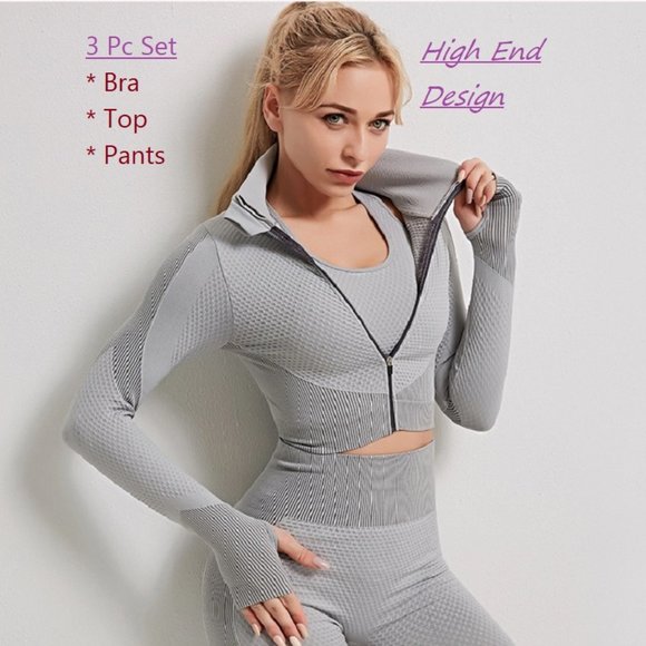 Fitness Fashion 3-pc Workout Outfit - Very elegant - new kind of fabric - Picture 10 of 12